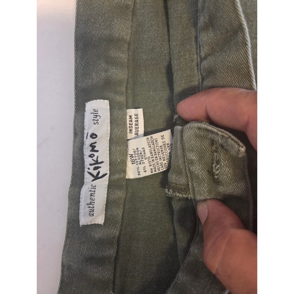 Kokomo Style Vintage Olive Green Stirrup Pants Womens 18W High Waist Tapered Leg - Picture 2 of 5